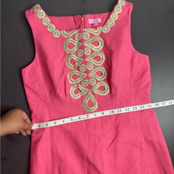 Lilly Pulitzer Pink Adelson Shift Gold Lace - Picture 8 of 9